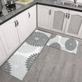 thumbnail image 2 of Gray Floral and Petal Pattern Kitchen Rugs Sets Of 2,Anti Fatigue Kitchen Mat Rugs Non Slip Washable,Decorative Kitchen Floor Mats for Kitchen,Sink,Laundry,17"x30"+17"x47", 2 of 7
