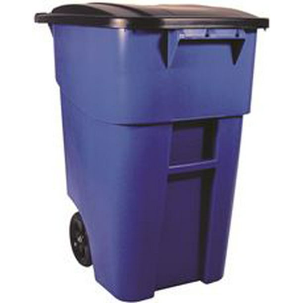 Rubbermaid Commercial Products BRUTE RollOut Recycle Bin with Lid, 50