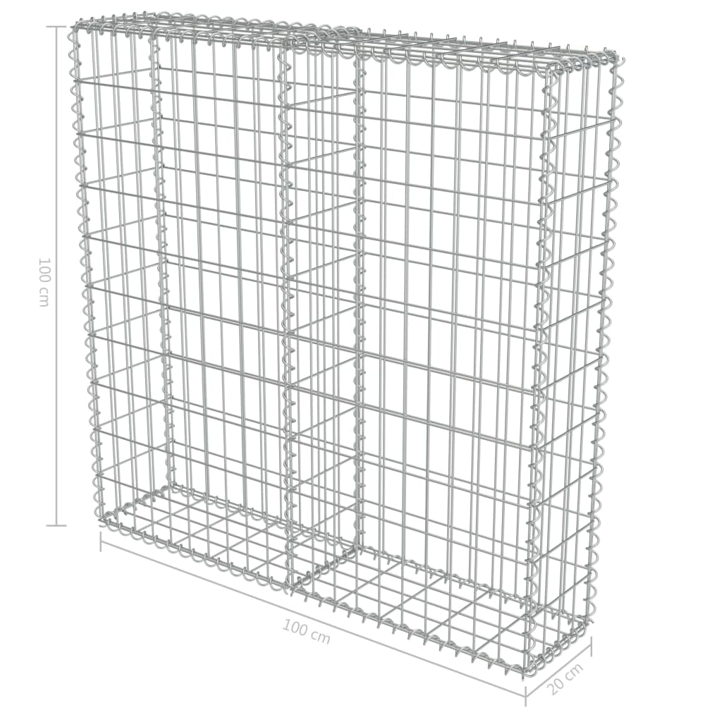 Kepooman 31.5" x 7.87" x 39.4" Gabion Wall, Outdoor Garden Gabion Stone Basket with Covers Galvanized Steel