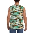 thumbnail image 4 of Haiem Men's Colorful Hawaii Palms Print Tank Tops Summer Sleeveless Cut Off Workout T-Shirts Fitness Vest Athletic Undershirts-Small, 4 of 8