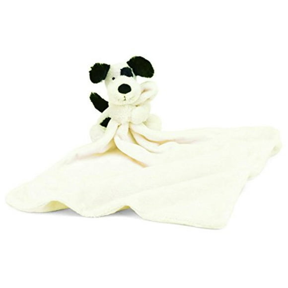 Jellycat Bashful Black and Cream Puppy Soother Baby Security Blanket