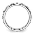 thumbnail image 3 of 2.5mm 925 Sterling Silver Stackable Rhodium Textured Ring Size 5 Stackable Ring for Women, 3 of 9
