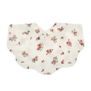 Baby Shape Feeding Bib Bandana Burp Cloth Scarf Printed Soft Cotton Absorbent Saliva Towel Breathable Apron for A2UB White flower