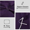 thumbnail image 4 of NEXHOME PRO Duvet Cover Set 100% Cotton Organic Jersey Knit - 2 Pieces Bedding Sets Soft Breathable Comforter Cover with Zipper Closure Twin Size, Dark Purple (Comforter Not Included), 4 of 5