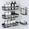 thumbnail image 2 of ALLJOY Shower Caddy Organizer 5 Pack, Adhesive Bathroom Shower Shelves, Shower Caddy Hanging Rustproof Stainless Steel Bathroom Organizer, No Drilling, Black, 2 of 7