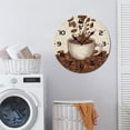 thumbnail image 7 of ZXCXRQFa Vintage Style Coffee Clock Home Decor Round Wood 10 Inch Wall Clocks Non Ticking Silent Clock Art for Living Room Kitchen Bedroom Decorative, 7 of 7