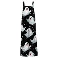 thumbnail image 5 of Womens Halloween Jumpsuits Spiderweb Ghost Halter Backless Funny Rompers Skull Bat Sleeveless Spooky Overalls, S, 5 of 5