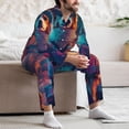 thumbnail image 7 of Salouo Starry Sky White Cloud Puppy Print Button-Front Long Sleeve Pajama Set for Men, Soft 2Pjs Men's Long Sleeve Sleepwear-Medium, 7 of 7