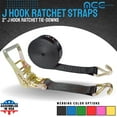 thumbnail image 2 of Mega Cargo Control USA Heavy Duty 2" x 60' Ratchet Strap J Hook Flatbed Truck Farm Tie Down 4 Pack, 2 of 5