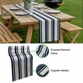 thumbnail image 5 of Navy Blue Khaki Striped Table Runner - 36 Inch Long, Kitchen Dining Table Runner Dresser Scarves, Gradient Horizontal Lines Farmhouse Decor for Coffee Tables Wedding Party Banquet, 5 of 8