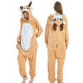 thumbnail image 1 of Pijamas de dibujos animados de ciervo de Navidad para adultos, ropa de dormir para mujeres, monos de animales para bebés, Pijamas de franela para Halloween, 1 of 4