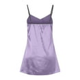 thumbnail image 6 of WREESH Womens Lingerie Satin Dress Silk Pajamas Fashion Sling Soild Lingerie Lace Bow Satin Nightdress Purple, 6 of 8