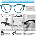 thumbnail image 6 of MARE AZZURO Spring Hinge Trendy Round Reading Glasses for Women (Green, 2.75), 6 of 6