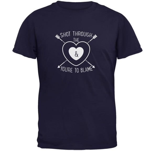 Shot Through The Heart Navy Adult T-Shirt - 2X-Large