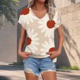 thumbnail image 2 of Dyfzdhu 250th Anniversary Usa Shirt T Shirts For Women Fashion Daily Casual V Neck Short Sleeve Tops Loose, 2 of 7