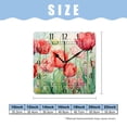 thumbnail image 2 of 10 Inch Wall Clock Battery Operated Silent Clock Decorative for Office, Kitchen, Outdoor, Living Room，Vintage Red Tulip Flower Pattern, 2 of 4
