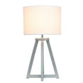 thumbnail image 2 of Creekwood Home 19" Tripod Table Lamp With Drum Fabric Shade, Modern Accent Lighting For Living Room, Office, Bedroom, Gray, White, 2 of 6