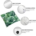 thumbnail image 4 of GOSMITH 2-Piece Short Plush Pillowcase Set - Aesthetic Decorative Tropical Green Leaves Summer Palm Leaf Hawaii California Tree Jungle Decor Lumbar White, 4 of 6