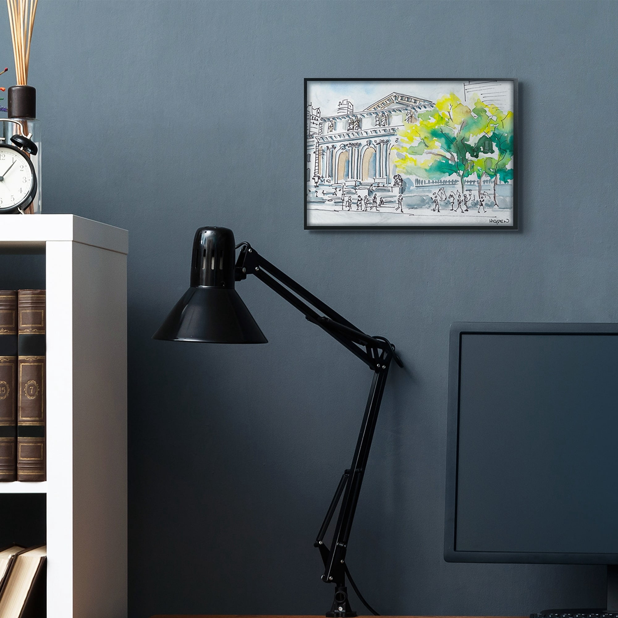 Stupell Industries Classic City Architecture Urban Watercolor Landscape Gray Framed by Mark Higden
