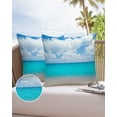 thumbnail image 6 of Summer Beach Sea Wave and Blue Sky Line Outdoor Pillow Covers Set of 2, Decorative Waterproof Throw Pillow Case, Natural Landscape Cotton Linen Soft Cozy Cushion Pillowcases, 6 of 6