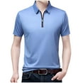 thumbnail image 2 of Dovford Mens Zipper Polo Shirts Short Sleeve Moisture Wicking Outdoor Golf Shirt Collared Athletic Tennis Polo 2025, 2 of 4