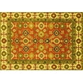 thumbnail image 1 of Ahgly Company Machine Washable Indoor Rectangle Oriental Yellow Traditional Area Rugs, 5' x 7', 1 of 4