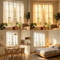 thumbnail image 6 of Rod Pocket Scalloped Floral Embroidered Sheer Curtain,Tie Up Light Filtering Balloon Window Drape for Bedroom,Living Room,Kitchen,Cafe Decor, 6 of 6