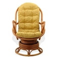 thumbnail image 5 of SK New Interiors Java Swivel Rocking Lounge Chair Natural Rattan Wicker with Light Brown Cushion, Colonial, 5 of 6