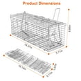 thumbnail image 6 of Foldable Rat Trap Cage Humane Live Rodent Trap Cage Galvanized Iron Mice Mouse Control Bait Catch with Detachable L Shaped Rod, 6 of 8