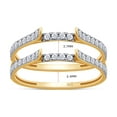 thumbnail image 4 of 1/2 ct t.w Round Cut Lab Created Moissanite Diamond Cathedral Enhancer Ring Guard For Women In 14K Yellow Gold Over Sterling Silver For Womens (D Color, VVS1 Clarity 0.50 Cttw)-6.5, 4 of 6