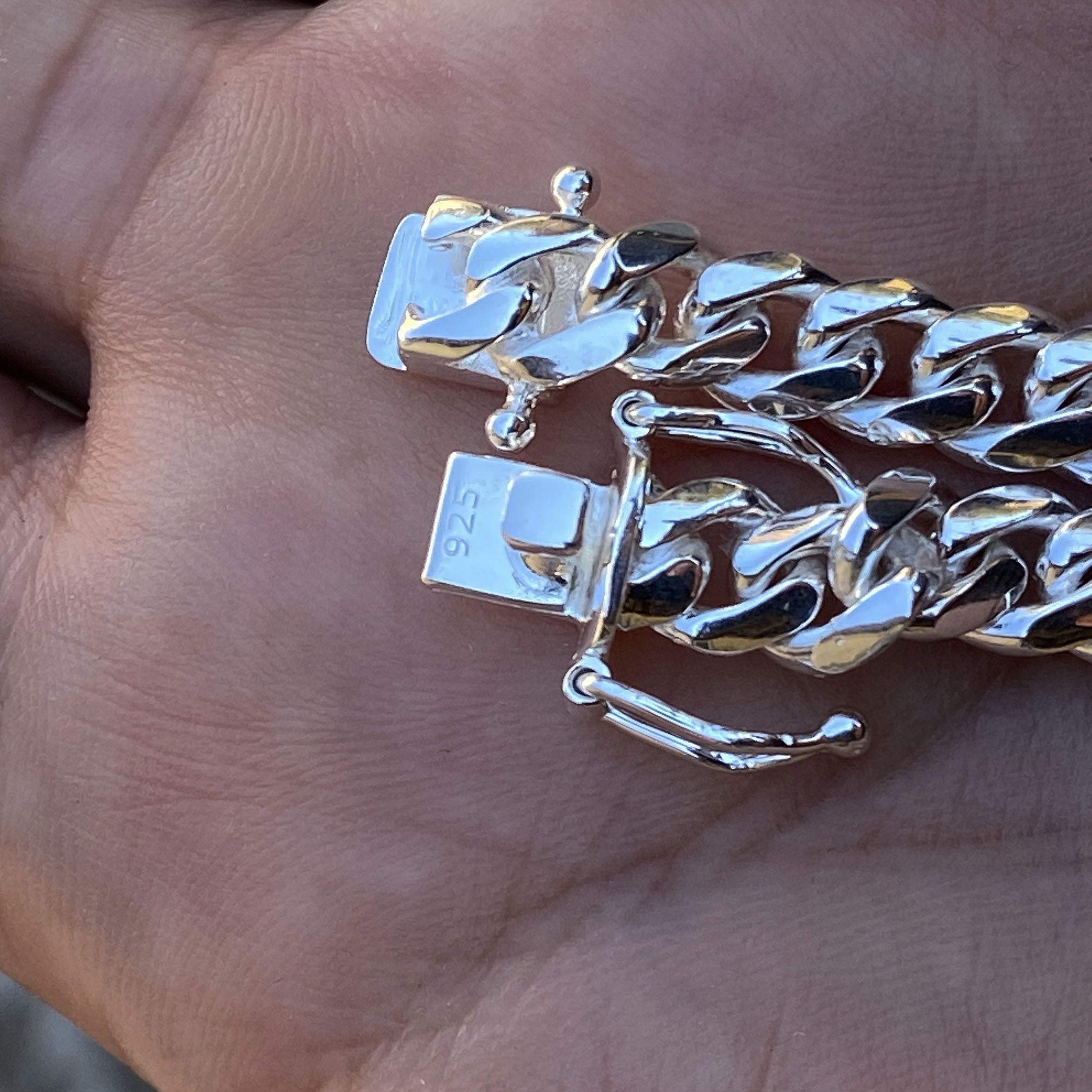 Men's Real Solid 925 Sterling Silver Miami Cuban Link Plain Bracelet 8.5" Inch x 6MM Thick