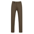 thumbnail image 5 of INSPIRE CHIC Skinny Trouser for Men's Solid Color Flat Front Formal Dress Pants Brown 32, 5 of 5
