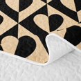 thumbnail image 5 of Castle Fairy Mid Century Heart Grid Quilt Full 3-Piece,Abstract Love Shape Full Bedspread Sets,Black Beige,1 Coverlet and 2 Pillowcases, 5 of 7