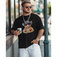 thumbnail image 4 of Camisetas para hombre, camisetas de manga corta con estampado de búho y girasol, cuello redondo, corte holgado, para adolescentes y niños., 4 of 8
