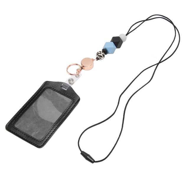 Lanière Réglable en Silicone Transparent avec Perles et Porte-Clés Multi-Usage pour Entreprises Salons Professionnels