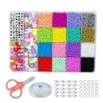 thumbnail image 4 of Graflsoa DIY Beading Kit with Lobster Clasps, Rings, String & Scissors - 2MM Multicolor Beads for Creative Crafting, 4 of 6