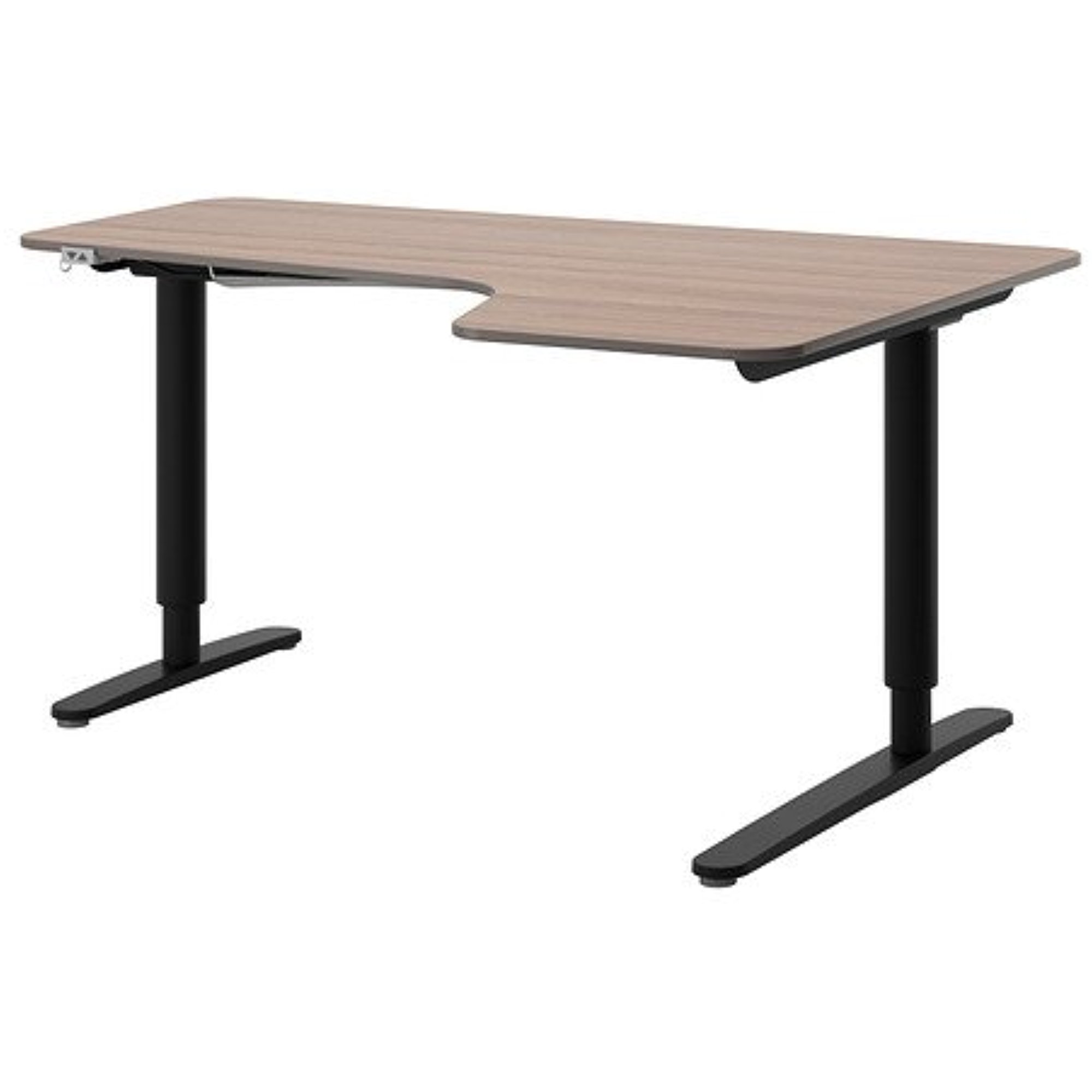 IKEA Corner desk right sit/stand, gray, black 12202.8814.3826