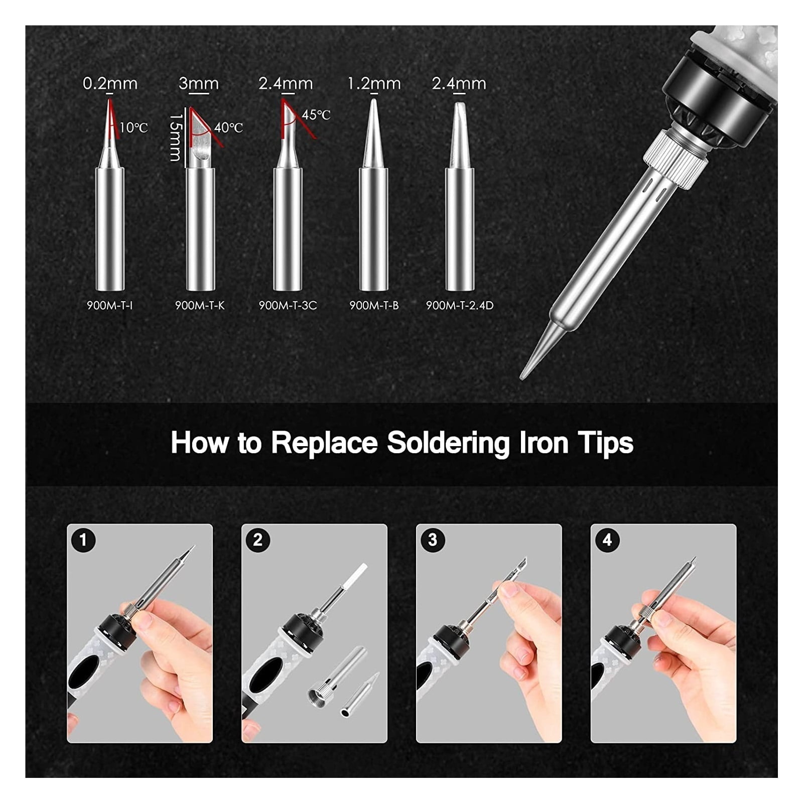 Adjustable Temperature Digital Electric Soldering Iron, 80W Welding Solder Rework Station Heat Pencil Tips Repair Tool,Welding tools