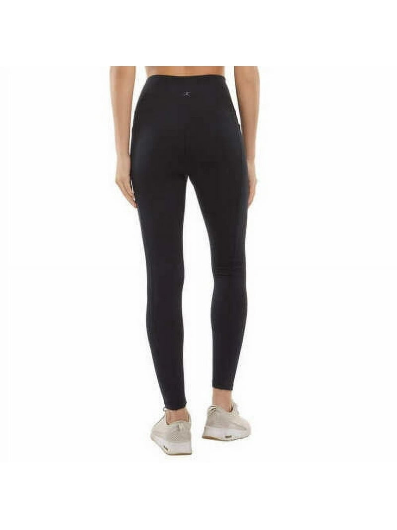 Danskin Women's Double Brushed 7/8 Legging, Black Salt, Medium