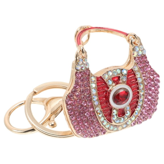 Handbag Keychain Rhinestone Charms Metal Key Ring Car Key Decoration Bag Pendant Purse Ornament for Women