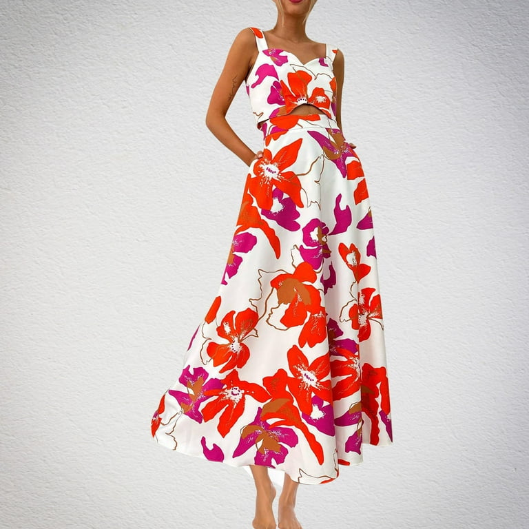 crop top maxi dress Long Two Piece Prom Dress Crop Top