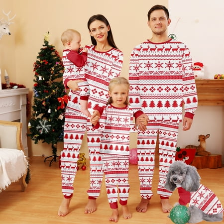 

Family Matching Christmas Pajamas Sleepwear Set Christmas Buffalo Plaid Stripe Print Sizes for Adult-Kids-Baby-Pet 2 Pieces Top and Pants Bodysuits Unisex Pajamas Sets