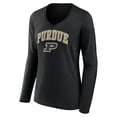 thumbnail image 2 of Women's Black Purdue Boilermakers Campus Long Sleeve V-Neck T-Shirt, 2 of 3