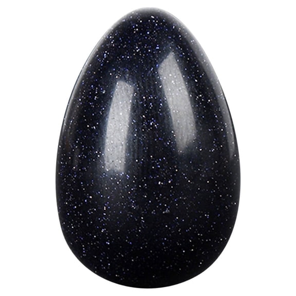 Tyeign Natural Crystal Blue-Sand Stone Egg, Healing Massage Palm Stone for Facial Relaxation & Home Décor, Reiki Meditation Gift, 1Pc Stone