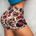 thumbnail image 2 of KLL record lips Skull Pattern Workout Shorts for Women Scrunch Short Gym Yoga Running Sport Active Exercise Fitness Shorts, 2 of 5