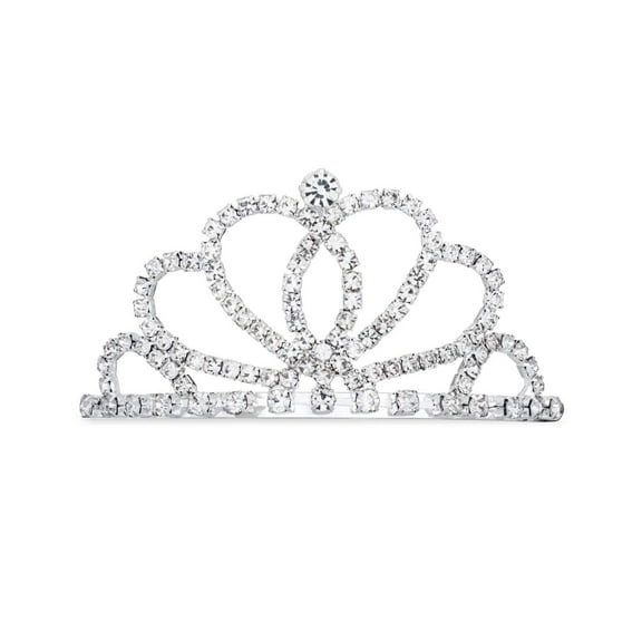 GOGIRL! USA Silver Tiara Hair Comb - Looping Heart for Girls