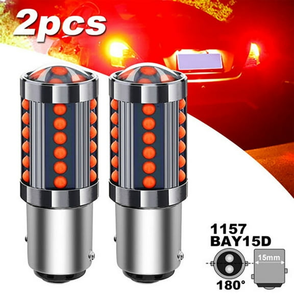 BAMILL 2pcs Red 1157 BAY15D COB LED Bulbs Super Bright Car Stop Brake Light Tail Lamp