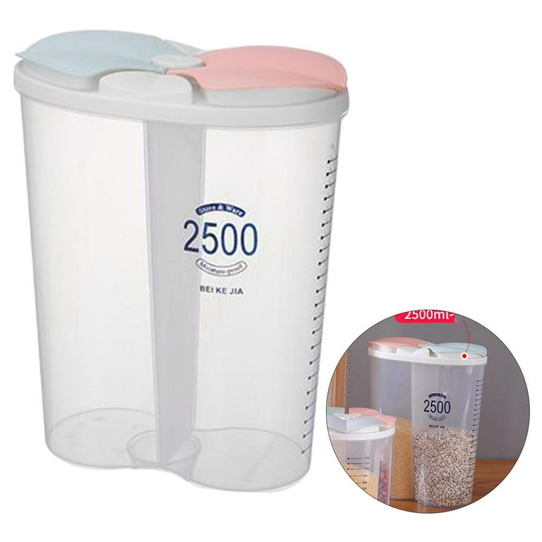 1pc Plastic Grain Storage Container With Dividers And Sealed Lid For  Kitchen Food Organizer