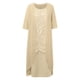 thumbnail image 4 of Conjunto de dos piezas de vestido informal bordado para mujer: vestido de cuello redondo con chaqueta de chifón tipo chal, poliéster, tallas M-XXXL, versátil para combinar en primavera/otoño, 4 of 6
