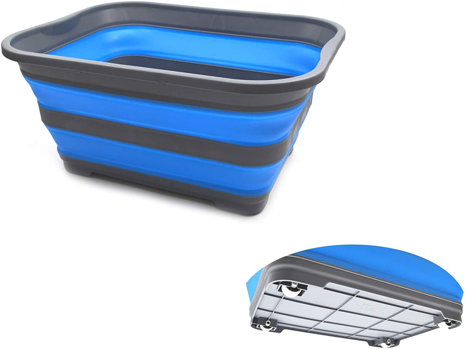 Folding Silicone Basket Collapsible Retractable Portable Laundry Washing Pop Up 